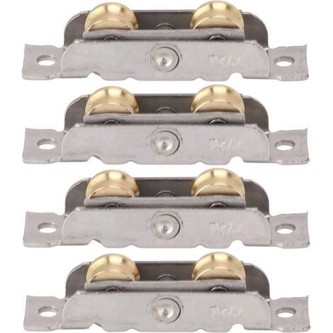 4 Pièces Ensemble de Rouleau de Porte Coulissante de Patio Porte Fenêtre Rail Accessoire Roue Rouleau Verre Cuivre Vis à Roulement à Billes Poulie Roue de Porte Coulissante pour (1/5)
