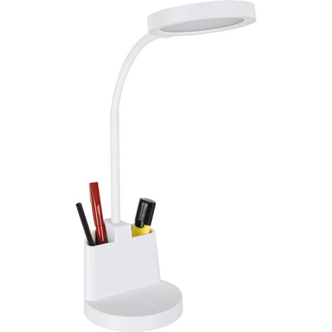 Lámpara de escritorio LED de 8W con regulador de intensidad e interruptor táctil, color blanco. Ideus 03823 (1/2)