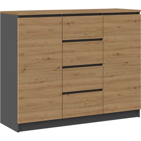PARME 120 - Chest of 2 doors + 4 drawers - Dimensions 97x120x40 cm - Storage unit (1/4)