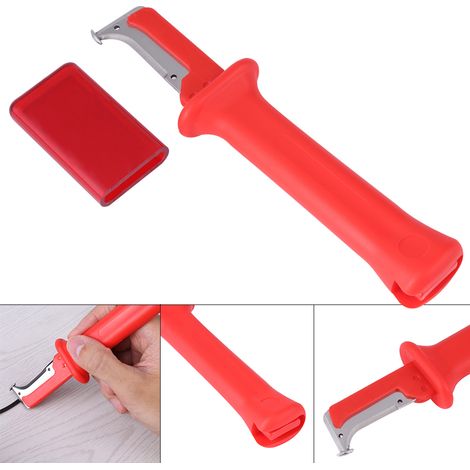 1 Pince à dénuder câble électrique avec manche isolant et capuchon rouge (1/5)