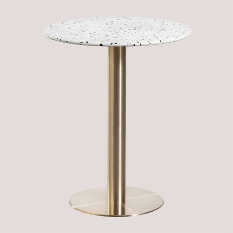 Tavolo da bar rotondo in terrazzo (Ø60 cm) Malibu SKLUM         Oro champagne   
