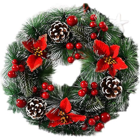 Weihnachtskranz für die Haustür, Türhänger, Kranz für Zuhause und Partydekoration, Erntedankkranz (1/4)