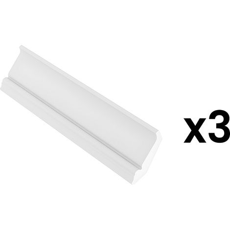 Lot de 3 corniches plafond en polystyrène L290 x l1.1 x H5 cm blanc - ETIRIA (1/4)