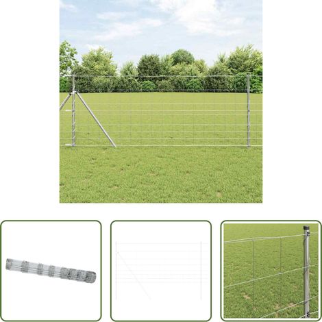 Clôture en acier galvanisé - Clôture de prairie Argenté 25 x 1 m Acier galvanisé (1/5)
