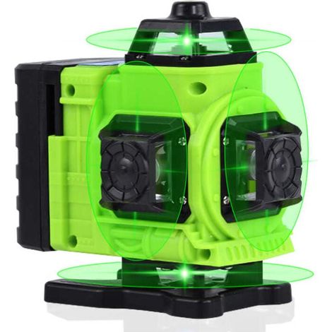 16 Lines Green Light Multi-function Laser Level, 3° Self-Leveling, Rechargeable Battery, Omnidirectional Leveling Tool, Floor Wall Sticker MUMU (1/4)