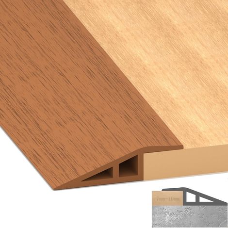 Selbstklebende Übergangsleiste – 2 Meter – Gelbe Holzmaserung, PVC – Ausgleichsprofil 10–15 mm – Übergangsprofil für Innenböden – 200 x 5 cm (1/5)