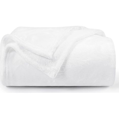Kuscheldecke Fleecedecke Wohndecke Kinder Sofa 130 x 150 cm Weiß (1/5)
