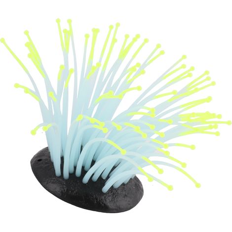 Anémone de mer artificielle en silicone à effet lumineux pour aquarium, décoration (1/3)