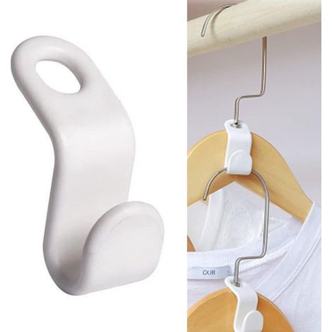 Lot de 50 cintres empilables pour gagner de la place dans les placards, crochets de rangement pour vêtements, usage domestique (1/5)