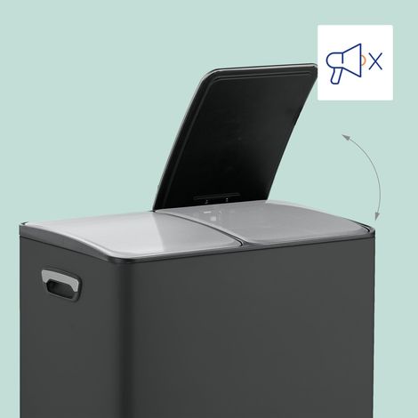Treteimer mit zwei fachern 2 x 30 l fassungsvermogen
