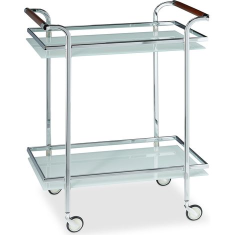 Carrito de cocina con ruedas moderno multiuso 80 x 40 x 80 cm de vidrio opalino 130004124 (1/4)