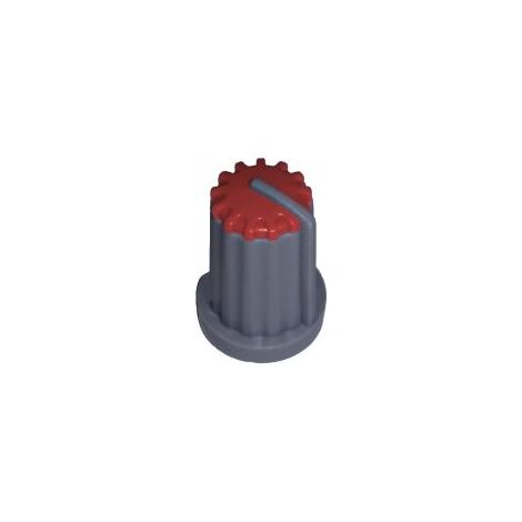 Pomo gris con tapa roja de 14 mm