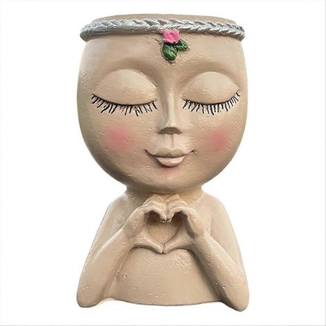Lot de 1 Face jardinière résine Cute jardinière décoratif pots de plantes (1/5)