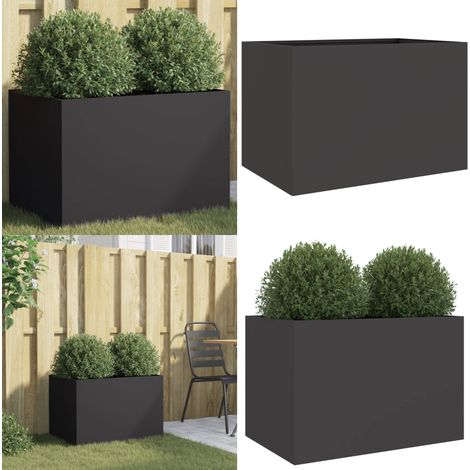 Jardinière noir 62x40x39 cm acier - Jardin - Balcon - Terrasse - Pot De Fleurs - Jardinière - Home & Living (1/5)