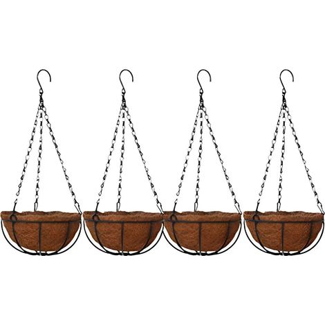Lot de 4 paniers suspendus pour plantes pots de fleurs (1/5)