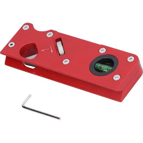 Rabot à chanfreiner, lame en acier au carbone rouge de 15,5 x 2,5 x 5,4 cm, avec clé et molette de réglage. (1/5)