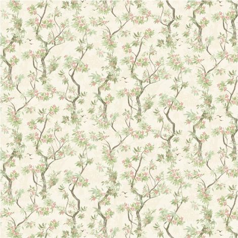 Holden Folia Cream Pink Vinyl Tree Blossom Wallpaper Modern Paste The Wall (1/4)