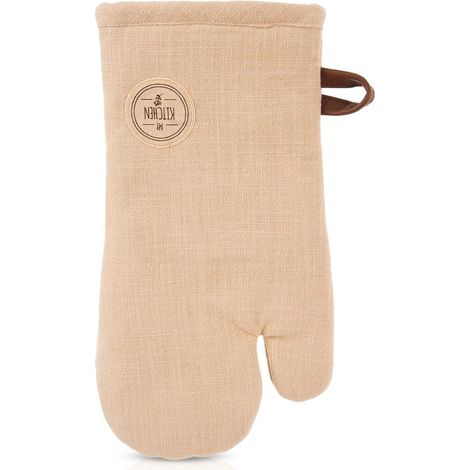 Cotton oven glove with magnet beige 32 cm 235492733 (1/5)