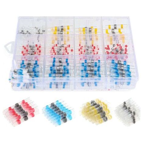 300 Pièces Connecteurs de Câble Thermorétractables, Cosses Électriques à Souder avec Gaines (1/5)