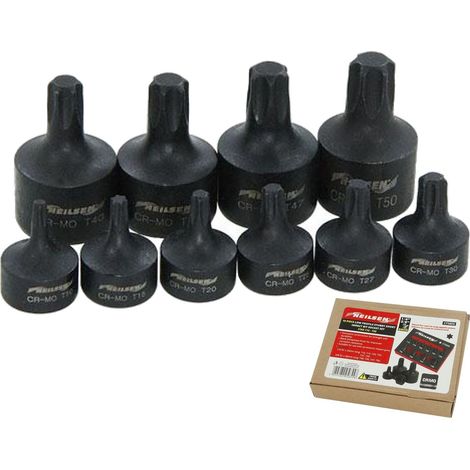 Neilsen Low Profile Stubby Short Impact Star Bit Socket Set T10 - T50 9pc