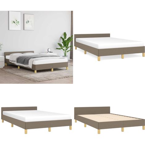 Bettgestell ohne Matratze Taupe 120x200 cm Stoff - Bettestell - Doppelbett - Lattenrost - Kopfteil - Taubenfarbenes Bett - Home & Living (1/5)