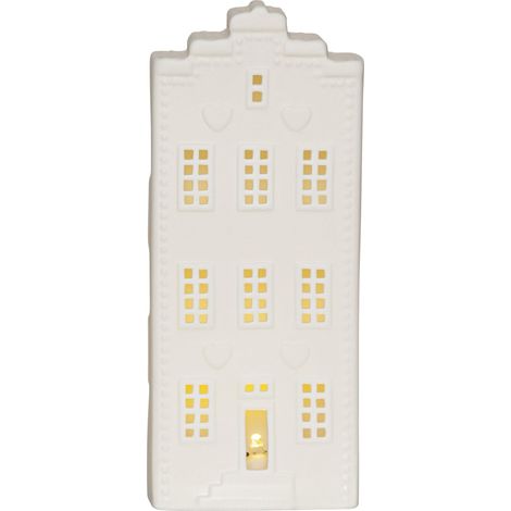 Leuchtendes Lichthaus ,Vinter', Keramik, Weihnachtsleuchte mit Batterien + Timer, warmweiß, H 21cm (1/5)