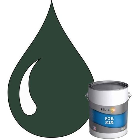 Peinture d'Accroche et Finition 2 en 1 - POK - POK MIX Vert - Acrylique Satinée - RAL 6005 - 1L (1/4)