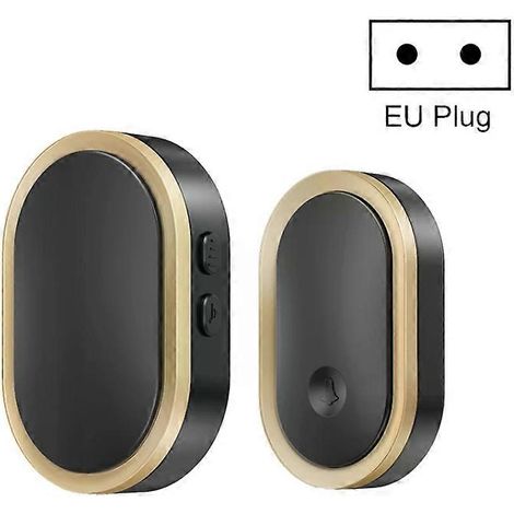 Sonnette connectée intelligente avec télécommande - Téléavertisseur pour personnes âgées, prise UE, noir et or - CACAZI Noir et Or (1/2)