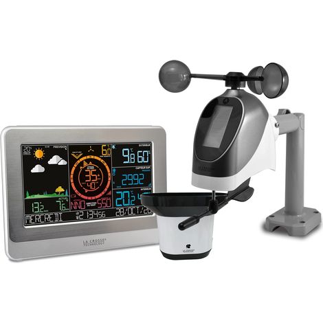 La Crosse Technology - WS6869, stazione meteo professionale con connessione Wi-Fi, bianco e argento (1/2)