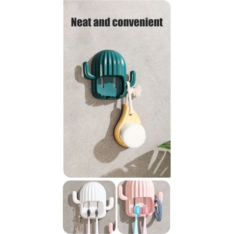 Porte-brosses à dents mural sans perçage pour salle de bain, rangement et accessoires de rangement pour la maison (1/5)