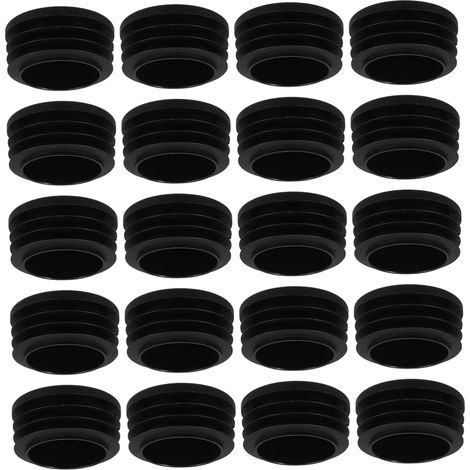 Embouts ronds en nylon noir Kichvoe (lot de 20) pour tubes acier (1/5)