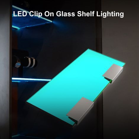 LED-Regalbeleuchtungsset zum Anklemmen für Glasregale, Unterbau-Nachtlicht mit Fernbedienung (6 Leuchten, RGB) (1/5)