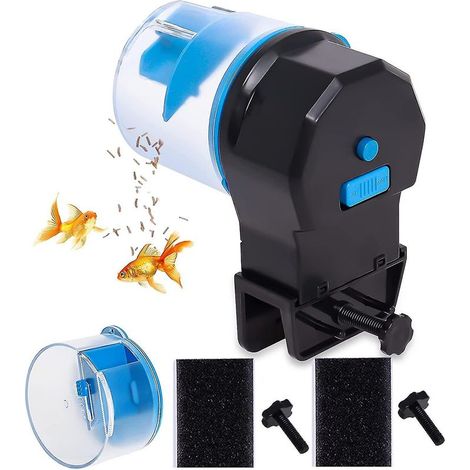Distributeur automatique de nourriture pour poissons, minuteur électrique, adapté aux aquariums, petits poissons et tortues (beige) (1/5)