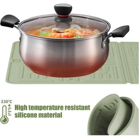 Tapis Égouttoir Vaisselle - En Caoutchouc Silicone - Pour Évier Cuisine Maison - 1 Pièce (1/5)
