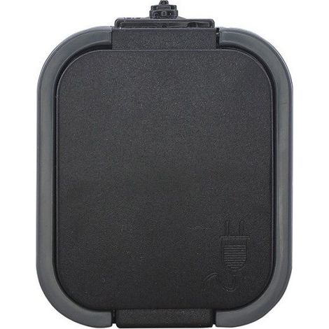 Prise Électrique - IP54 - 250 V - 10 A - Gris Noir - Clapet De Protection - Unité