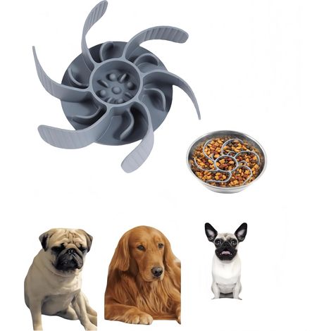 1 Insert Slow Feeder Silicone, Anti-Glissement, Pour Bol Chien Diamètre Supérieur 12 Cm (1/5)