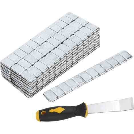 5 g / 0,18 oz x 25 bandes, 60 g / 2,12 oz de blocs d'équilibrage adhésifs pour roues, contrepoids de pneus, accessoires auto avec pelle (1/5)