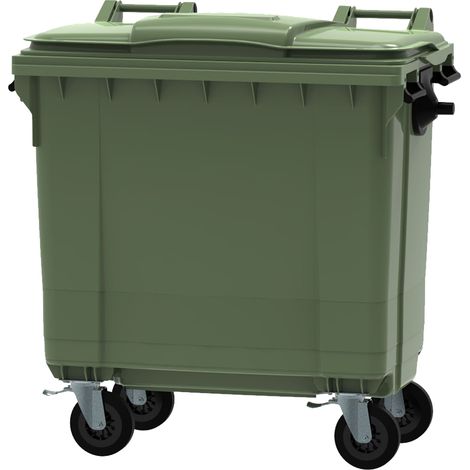 ESE France Conteneur Poubelle à déchets 4 roues - 770L - Robuste et Professionnel - 100% Recyclé - Vert - Fabriqué en France (1/5)