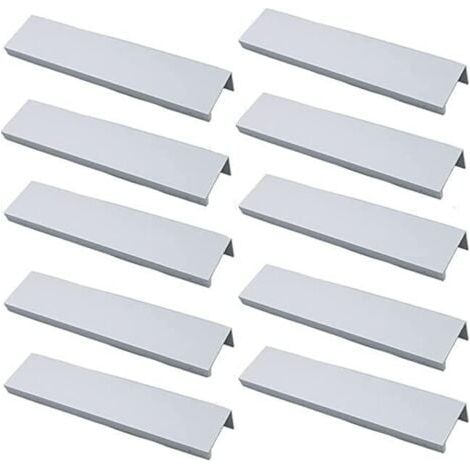(Blanc)Lot de 10 Poignée Dorée Poignée de Meuble Dorée - Poignée Invisible Poignee de Meuble Cuisine Dorée Poignée Meuble Dorée en Alliage d'Aluminium Entraxe 160mm (1/5)