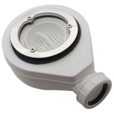 Stano. – Ø90 drain de douche sans couvercle – Débit 45 L/min – Panier de collecte de cheveux – Compatible avec des plateaux de (1/4)