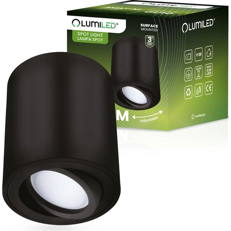 Aufputz-Halogen-Spot-Tube, beweglich, GU10, rund, schwarz, 84 mm, AMAT-M LUMILED (1/5)