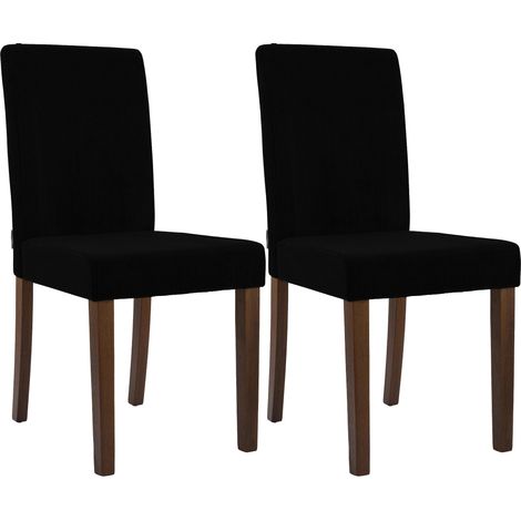 2er Set Esszimmerstuhl Ina Cord schwarz antik-dunkel