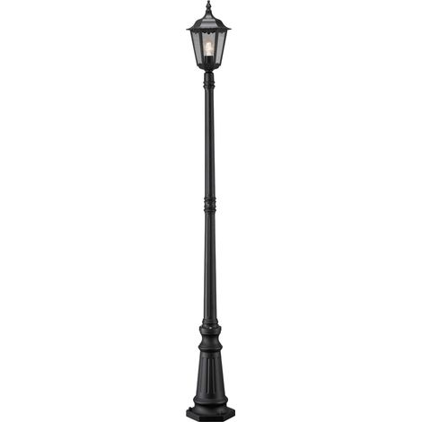Lampadaire en aluminium laqué 1 x 100 W, IP43 Noir mat 25 x 25 x 220 cm (1/5)