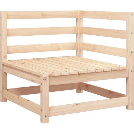 vidaXL Ecksofa für den Garten 70x70x67 cm aus massivem Kiefernholz