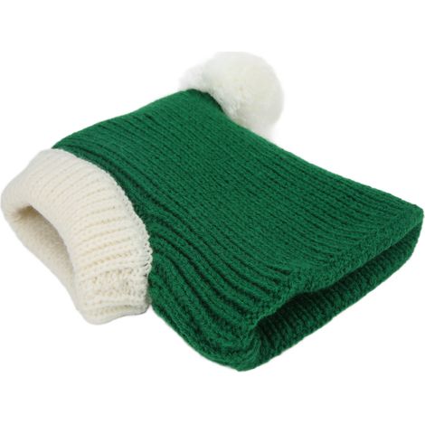 Bonnet d'hiver rouge pour chien, chaud et tricoté, pour petits et moyens chiens, chiots et chats, vert, taille L. (1/5)