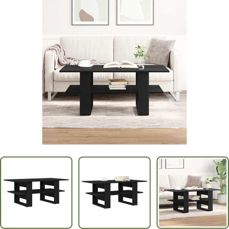 Wohnzimmer Tisch - Couchtisch Schwarz Eichen-Optik 102 x 55 x 42 cm Holzwerkstoff (1/5)