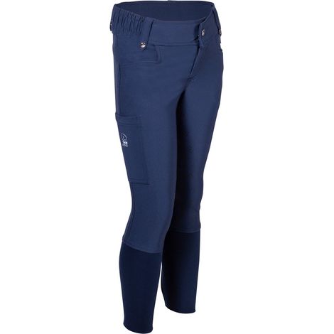 3/4anni, blu scuro: Pantaloni equitazione per bambini linea Maui full grip con vita elasticizzata