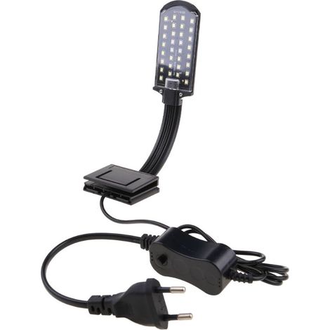 Lampe LED à pince pour aquarium, éclairage blanc et bleu idéal pour la croissance des plantes aquatiques et des poissons tropicaux. (1/5)