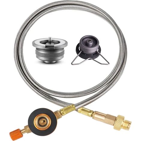 Adaptateur pour réchaud de camping à gaz butane, convertisseur pour réchaud à gaz, tuyau de raccordement, adaptateur pour bouteille de gaz, accessoires de camping, réchauds de cuisine portables (1/5)
