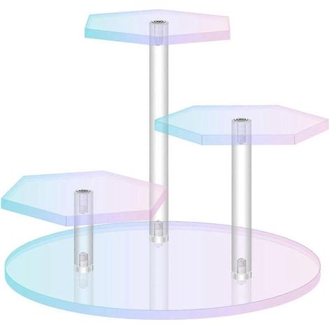 Présentoir à cupcakes en acrylique, présentoir à pâtisseries, plateau de service, décoration de fête, support à gâteaux pour anniversaires et fêtes-13cmx9.8cm (1/5)